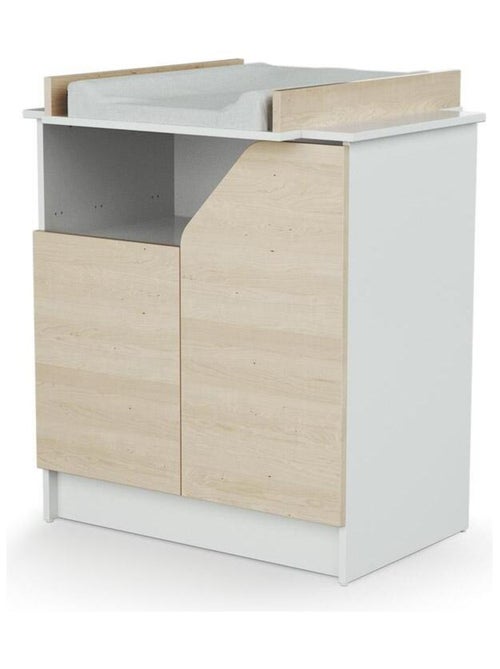 AT4 -  Commode à langer 2 portes, 1 niche CARNAVAL en bois - Kiabi