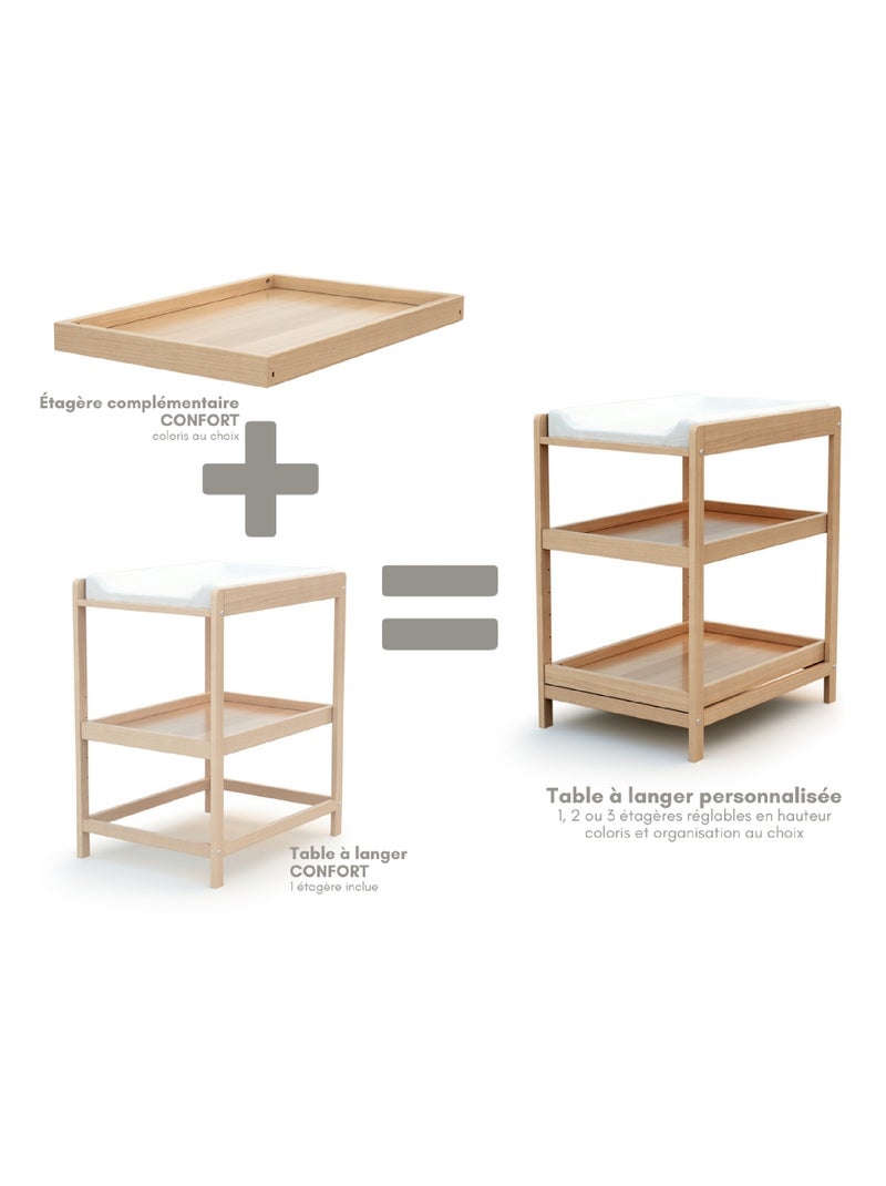 AT4 - Étagère pour table à langer en bois LIMA Beige clair - Kiabi