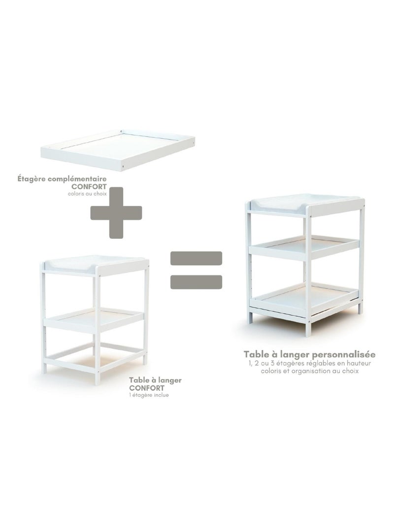 AT4 - Étagère pour table à langer en bois LIMA Blanc - Kiabi