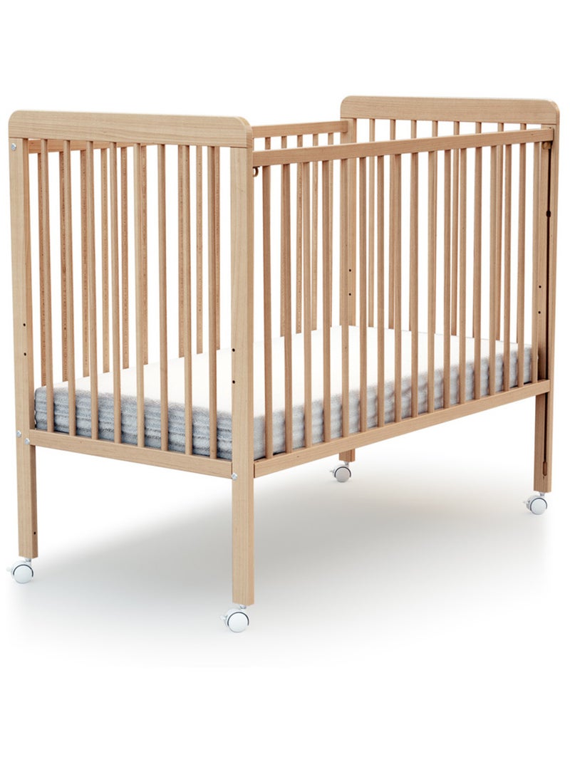AT4 - Lit bébé coulissant en bois LIVO 60 x 120 cm Beige clair - Kiabi