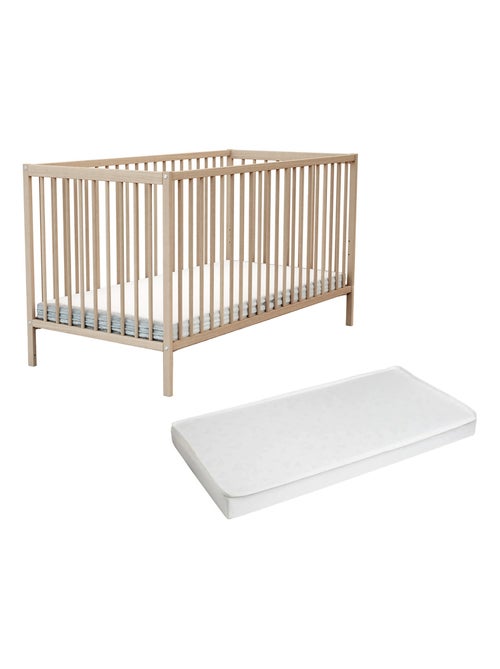 AT4 - Lit bébé en bois avec matelas en bois ONE - Kiabi