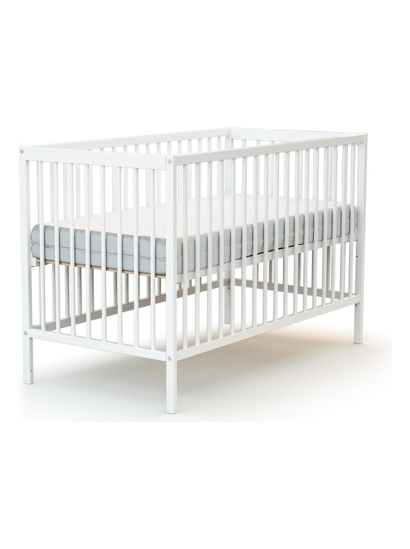 AT4 - Lit bébé en bois SONA 60 x 120 cm Blanc - Kiabi