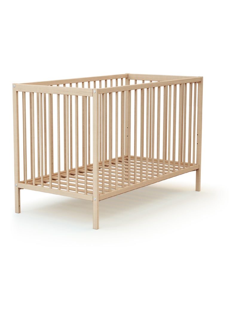 AT4 - Lit bébé en bois SONA 60 x 120 cm Marron noisette - Kiabi