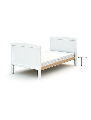 AT4 - Lit bébé évolutif en bois avec matelas en bois LUNA 60 x 120 cm