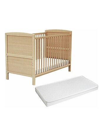 AT4 - Lit bébé évolutif en bois avec matelas en bois LUNA