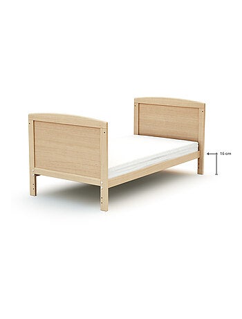 AT4 - Lit bébé évolutif en bois avec matelas en bois LUNA