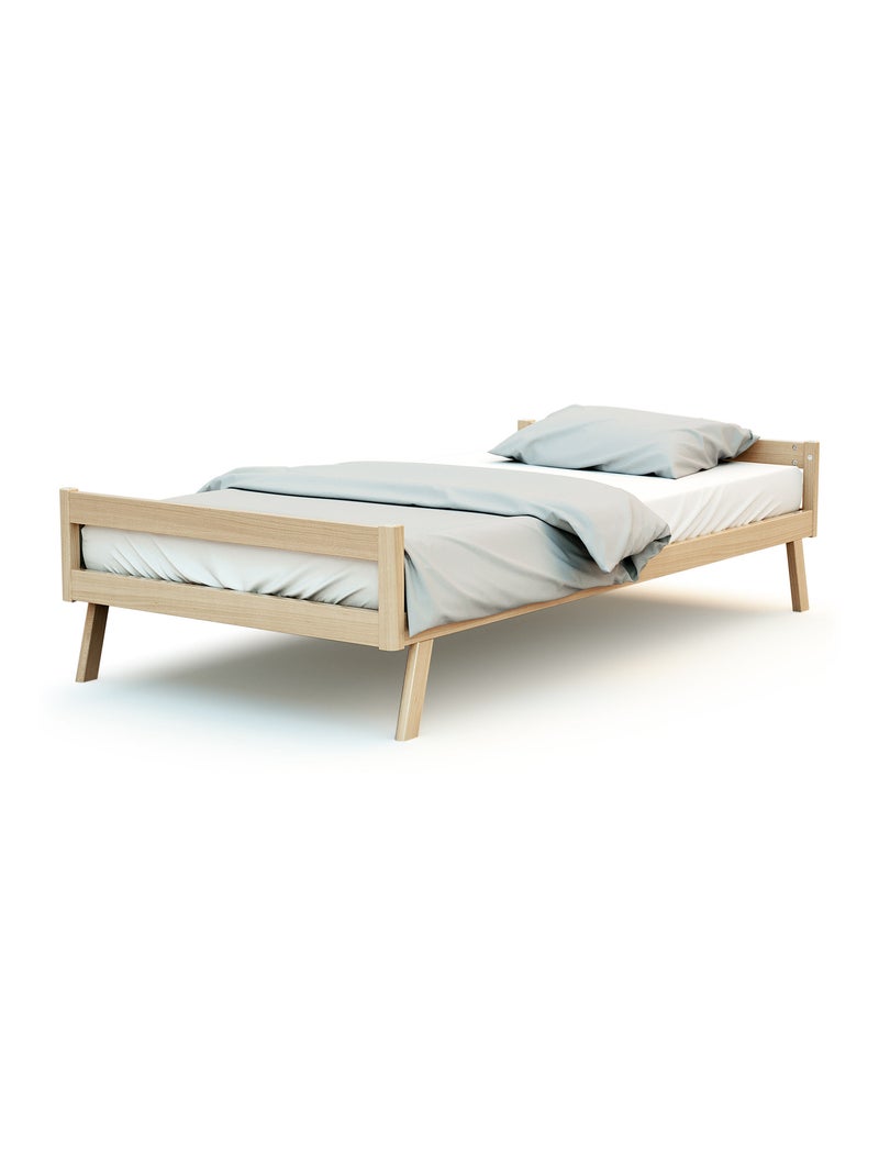 AT4 - Lit bébé évolutif en bois KASA 70 x 140 cm Beige clair - Kiabi