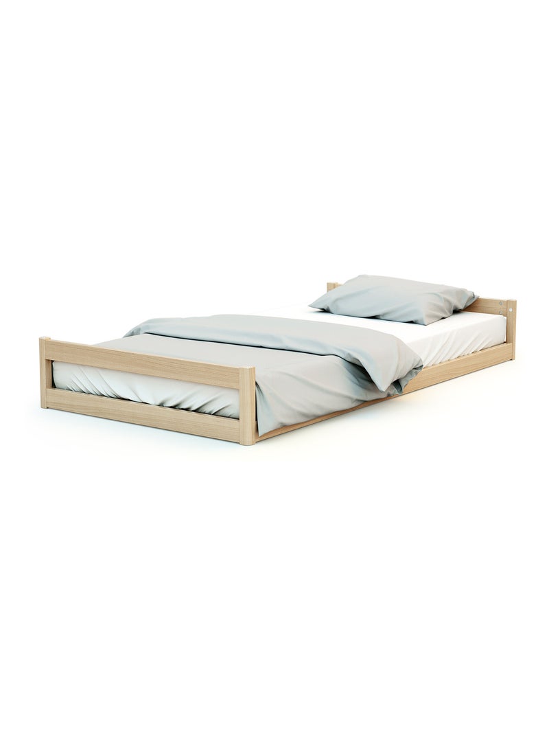 AT4 - Lit bébé évolutif en bois KASA 70 x 140 cm Beige clair - Kiabi