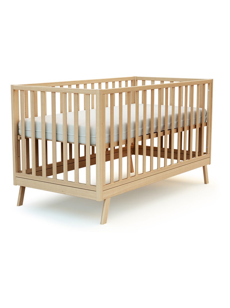 AT4 - Lit bébé évolutif en bois KASA 70 x 140 cm Beige clair - Kiabi