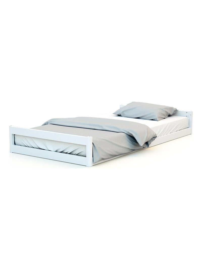 AT4 - Lit bébé évolutif en bois KASA 70 x 140 cm Blanc - Kiabi