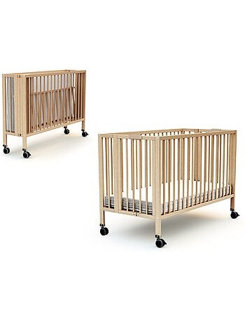 AT4 - Lit bébé pliant en bois FLOW 60 x 120 cm