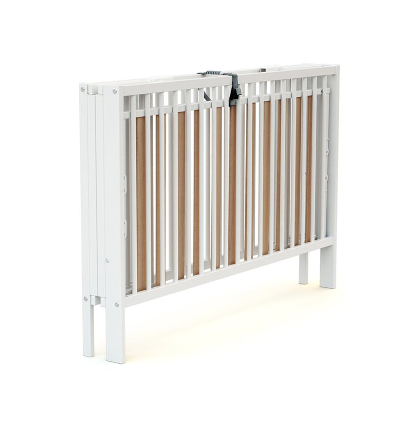 AT4 - Lit bébé pliant en bois FOLDO 60 x 120 cm Blanc - Kiabi