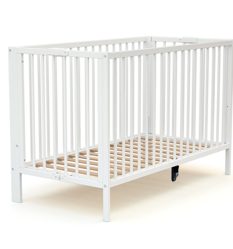 AT4 - Lit bébé pliant en bois FOLDO 60 x 120 cm Blanc - Kiabi
