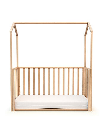 AT4 - Lit cabane bébé évolutif en bois KASA 60 x 120 cm