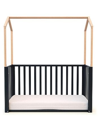 AT4 - Lit cabane bébé évolutif en bois KASA 60 x 120 cm