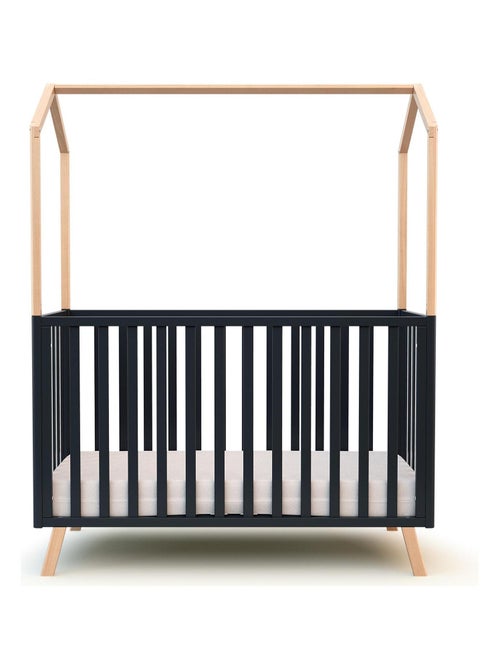 AT4 - Lit cabane bébé évolutif en bois KASA 60 x 120 cm - Kiabi