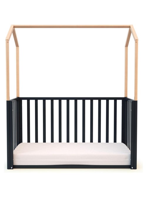 AT4 - Lit cabane bébé évolutif en bois KASA 60 x 120 cm - Kiabi