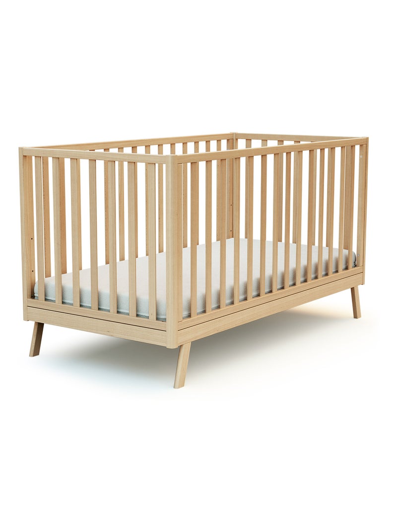 AT4 - Lit cabane bébé évolutif en bois KASA 70 x 140 cm Beige clair - Kiabi