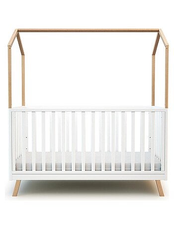 AT4 - Lit cabane bébé évolutif en bois KASA 70 x 140 cm