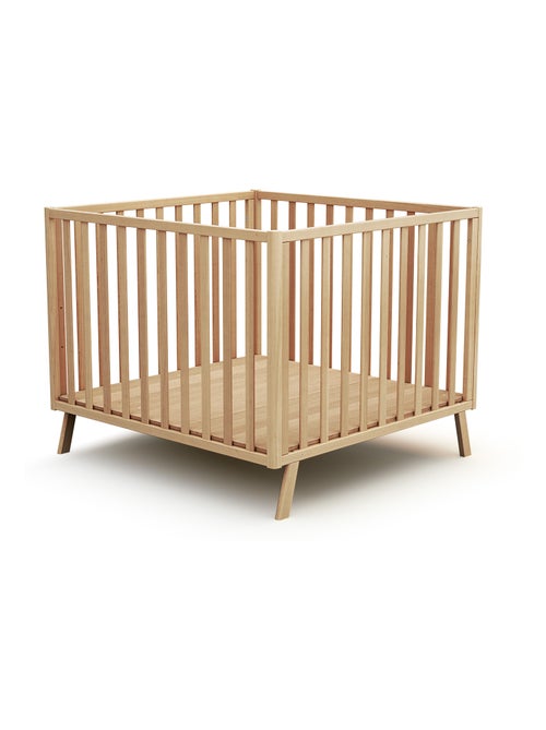 AT4 - Parc bébé évolutif cabane en bois KASA 100 x 100 cm - Kiabi