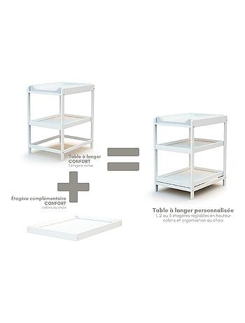 AT4 - Table à langer 1 étagère en bois LIMA