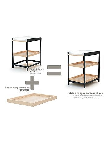 AT4 - Table à langer 1 étagère en bois LIMA