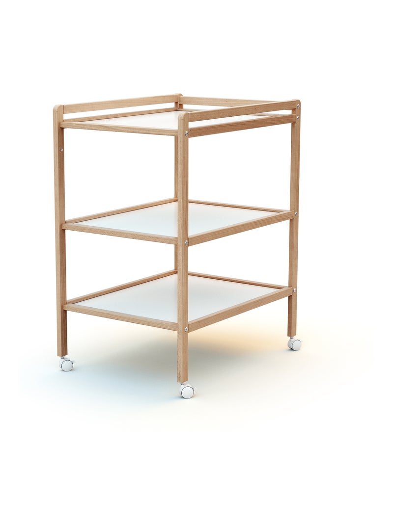 AT4 - Table à langer 2 étagères en bois LILO Beige clair - Kiabi