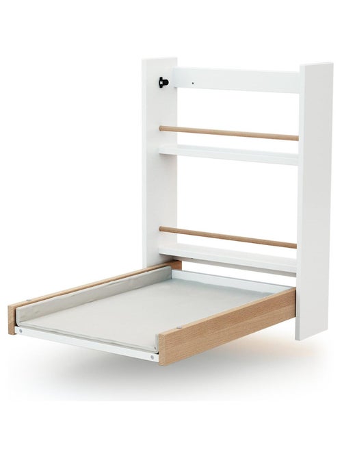 AT4 - Table à langer murale rabattable en bois avec matelas EAZY - Kiabi