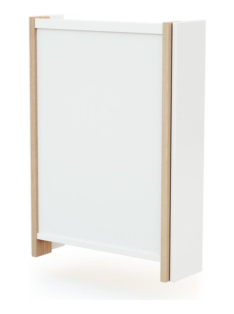 AT4 - Table à langer murale rabattable en bois avec matelas EAZY Beige/Blanc - Kiabi