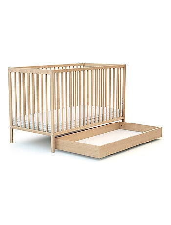 AT4 - Tiroir de lit bébé en bois ROLO Blanc 60 x 120