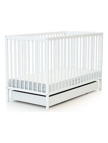 AT4 - Tiroir de lit bébé en bois ROLO Blanc 60 x 120