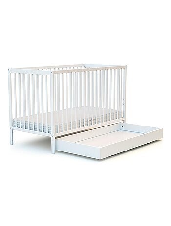 AT4 - Tiroir de lit bébé en bois ROLO Blanc 60 x 120