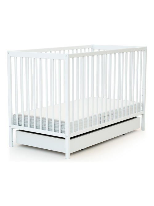 AT4 - Tiroir de lit bébé en bois ROLO Blanc 60 x 120 - Kiabi