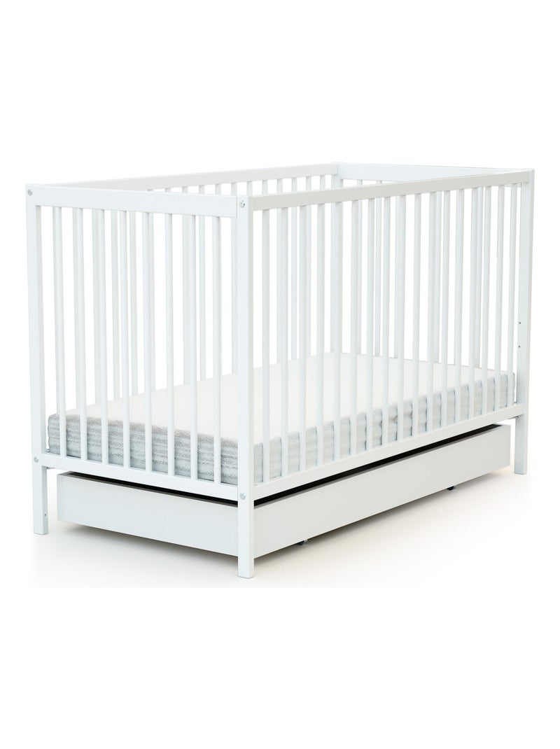 AT4 - Tiroir de lit bébé en bois ROLO Blanc 60 x 120 Blanc - Kiabi