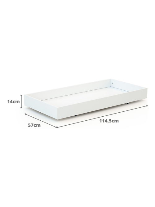 AT4 - Tiroir de lit bébé en bois ROLO Blanc 60 x 120 - Kiabi