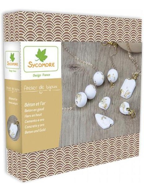 Atelier de Bijoux en Ciment et Feuilles d'Or - Kit Créatif - Kiabi
