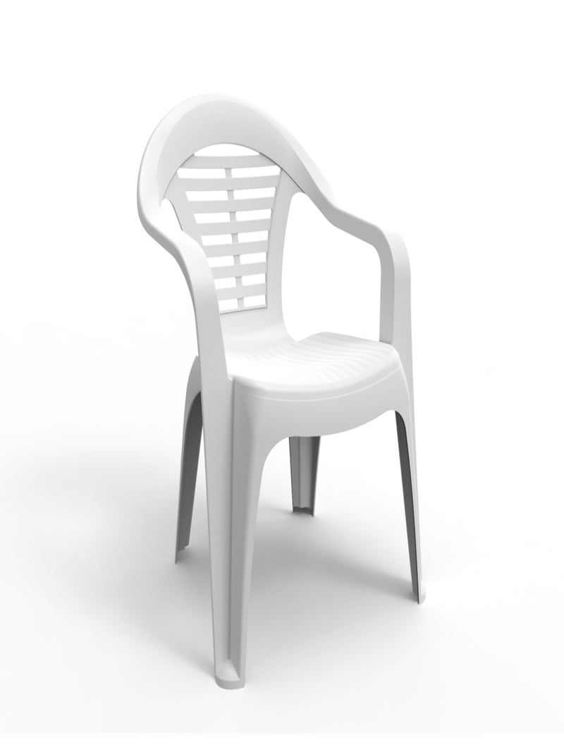 ATLANTICA - Table extensible 170x90x73cm blanche + 6 chaises Blanc - Kiabi