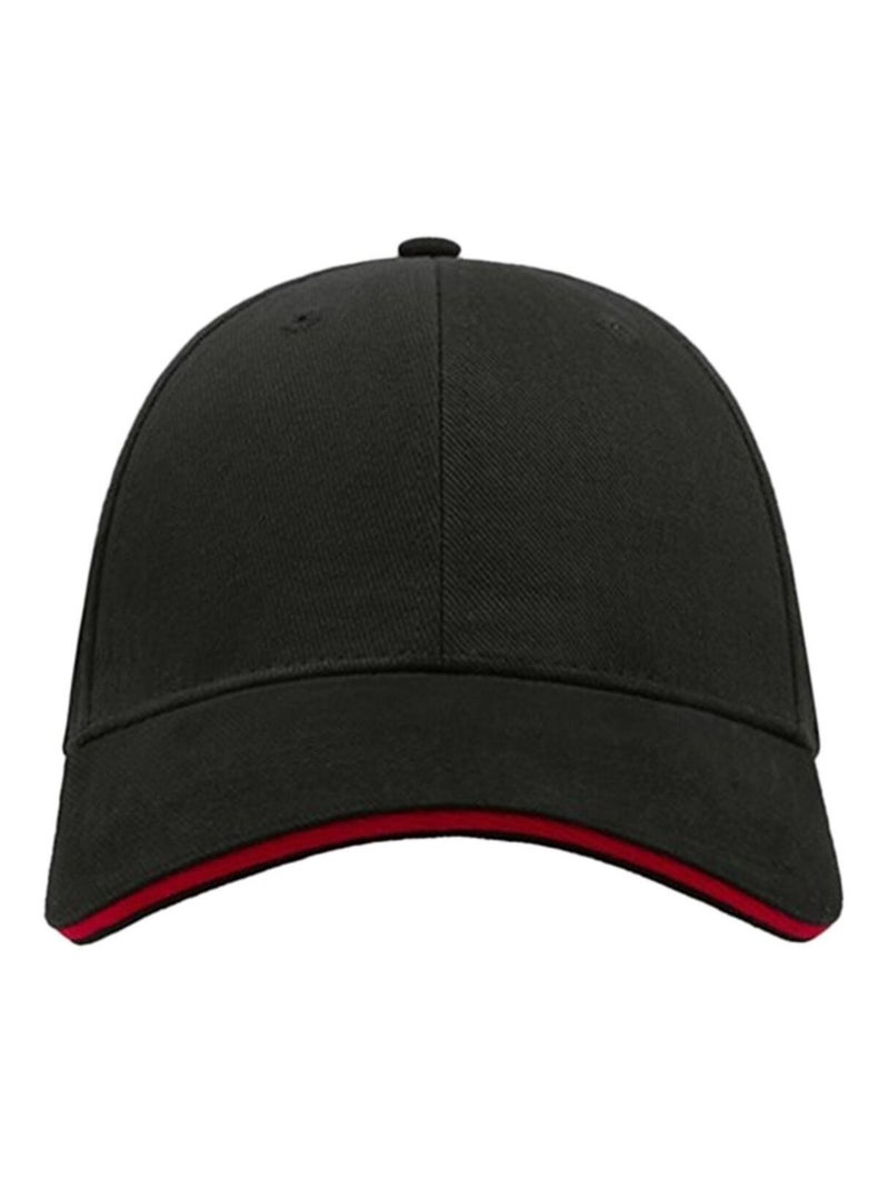 Atlantis - Casquette sandwich en coton épais - Mixte Noir Rouge - Kiabi