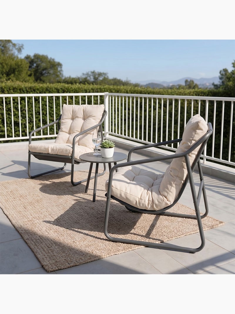 ATRANI Ensemble de jardin 2 fauteuils gris avec table basse Gris - Kiabi