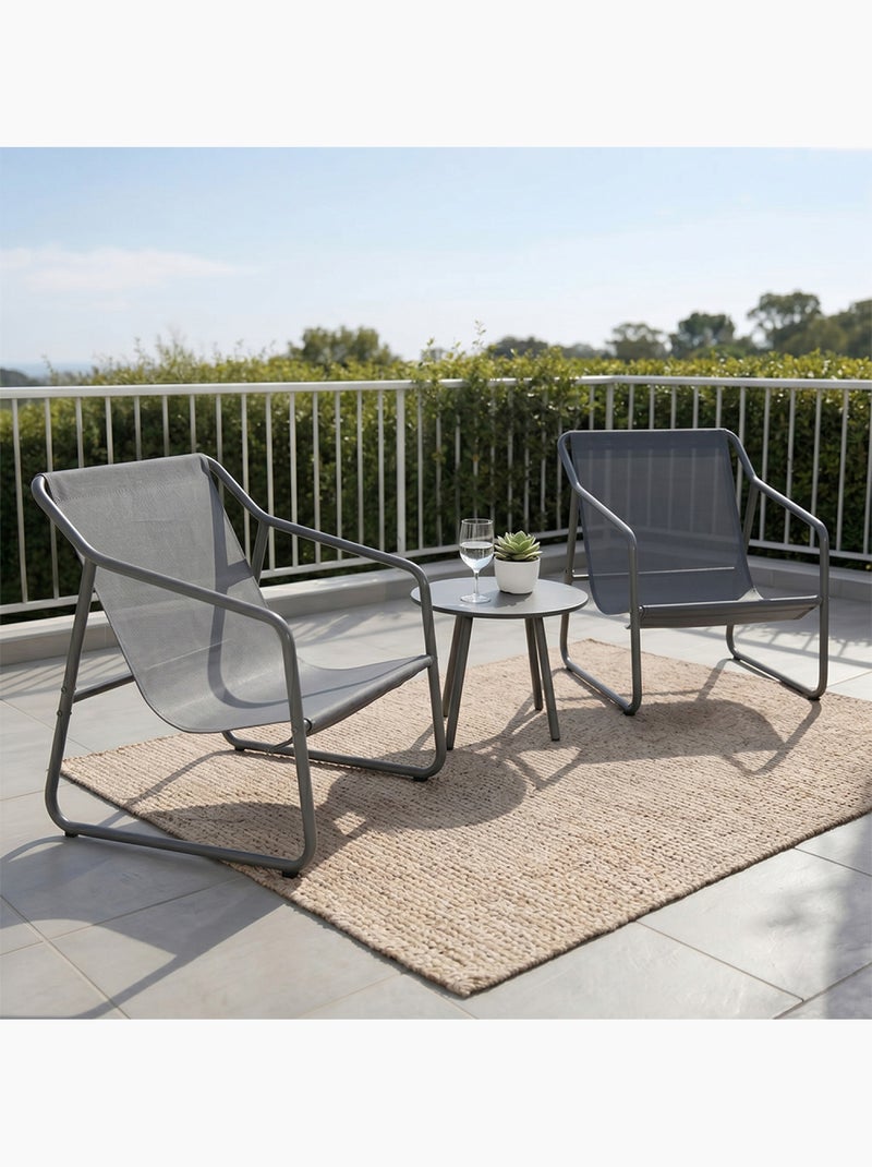 ATRANI Ensemble de jardin 2 fauteuils gris avec table basse Gris - Kiabi