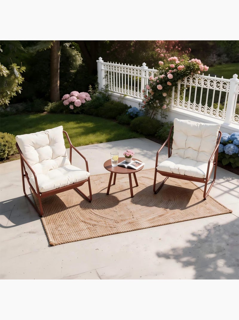 ATRANI Ensemble de jardin 2 fauteuils terracotta avec table basse Terracotta - Kiabi