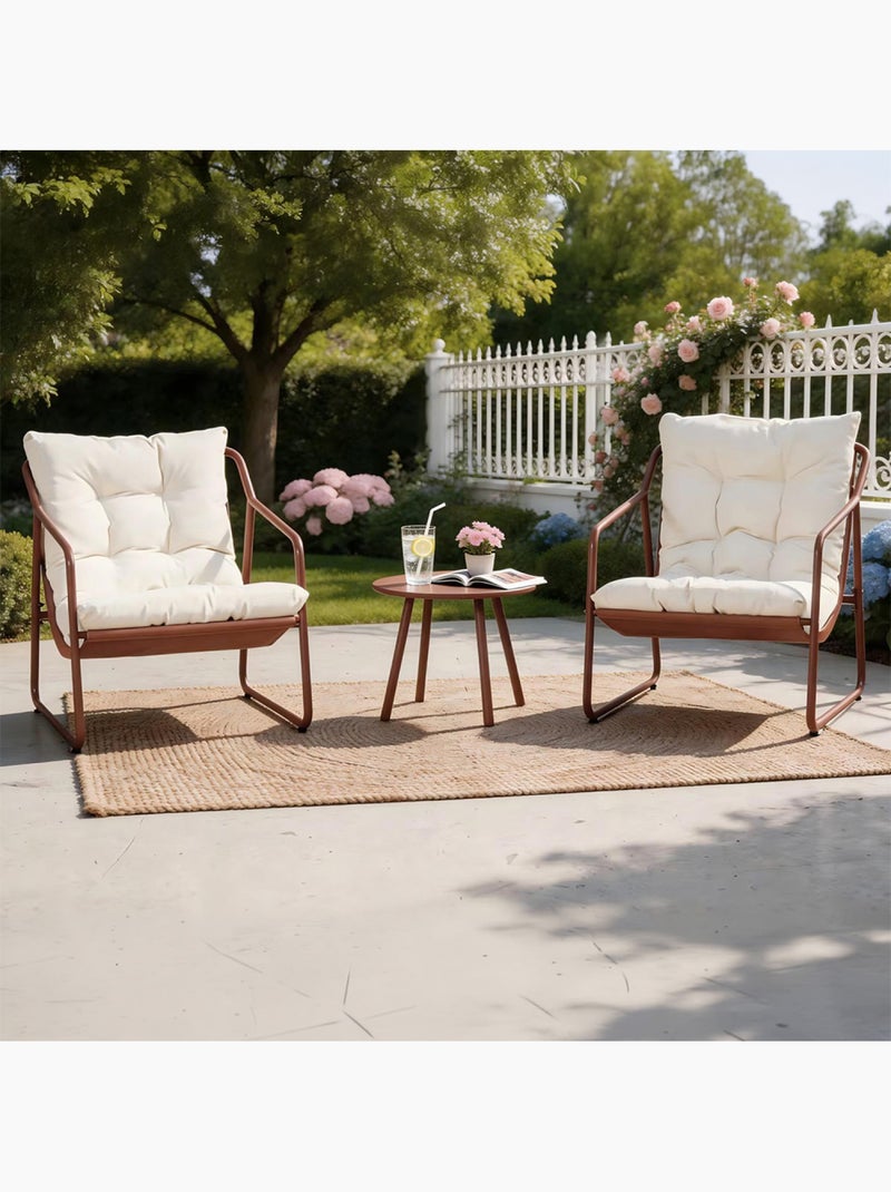 ATRANI Ensemble de jardin 2 fauteuils terracotta avec table basse Terracotta - Kiabi