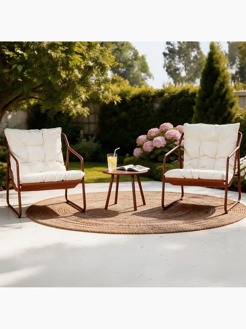 ATRANI Ensemble de jardin 2 fauteuils terracotta avec table basse Terracotta - Kiabi