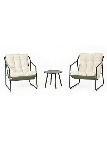 ATRANI Ensemble de jardin 2 fauteuils terracotta avec table basse