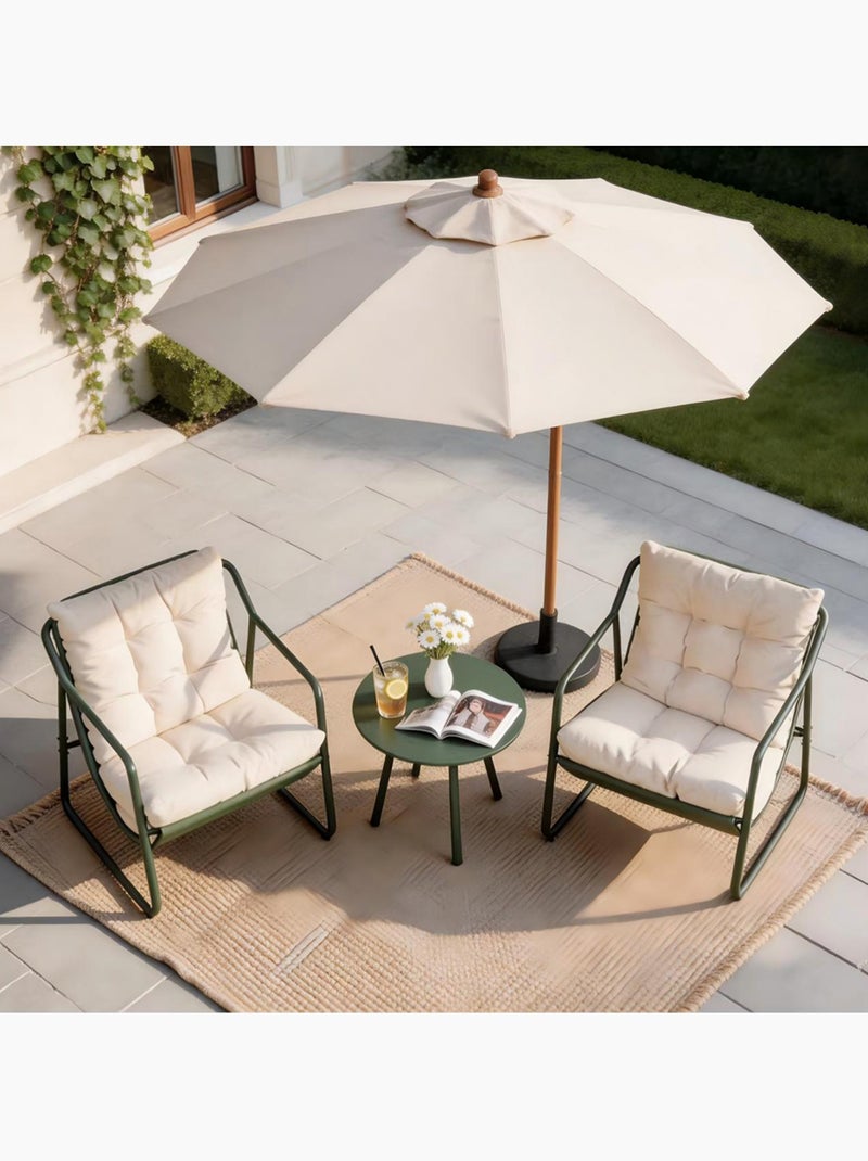 ATRANI Ensemble de jardin 2 fauteuils vert kaki avec table basse Vert - Kiabi