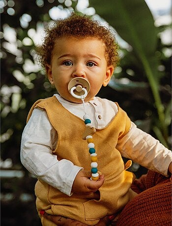 Attache-tétine bébé en coton chouette - SAUTHON - Bleu - Kiabi - 9.95€