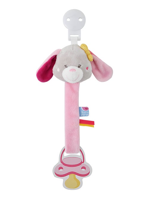 ATTACHE TETINE CHIEN ROSE - Kiabi