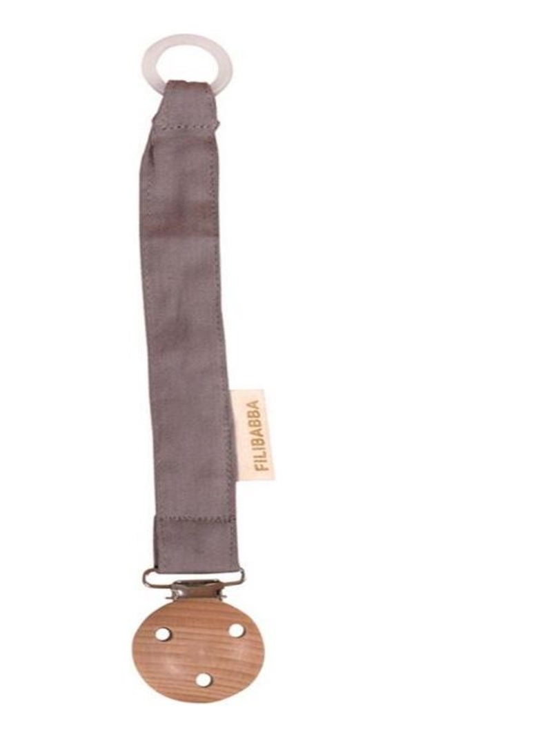 Attache tétine en bois et coton bio Dark Grey Multicolore - Kiabi