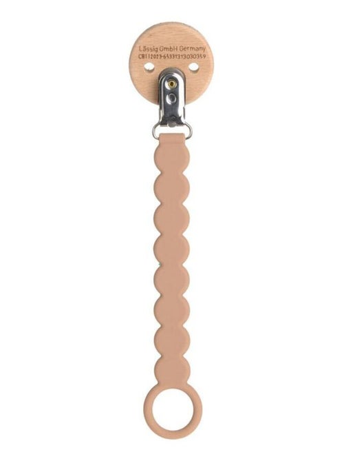 Attache tétine en bois et perles en silicone Happy Rascals Rose - Kiabi
