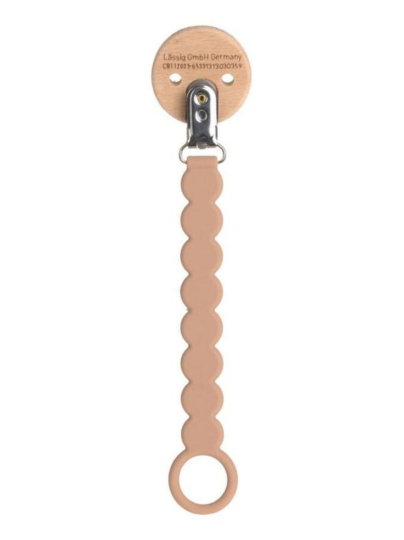 Attache tétine en bois et perles en silicone Happy Rascals Rose Rose - Kiabi